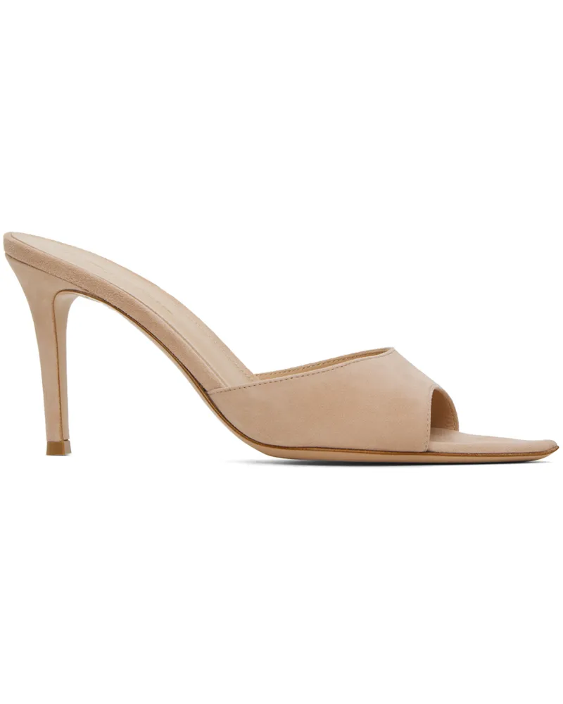 Gianvito Rossi Beige Elle 85 Mules Peach