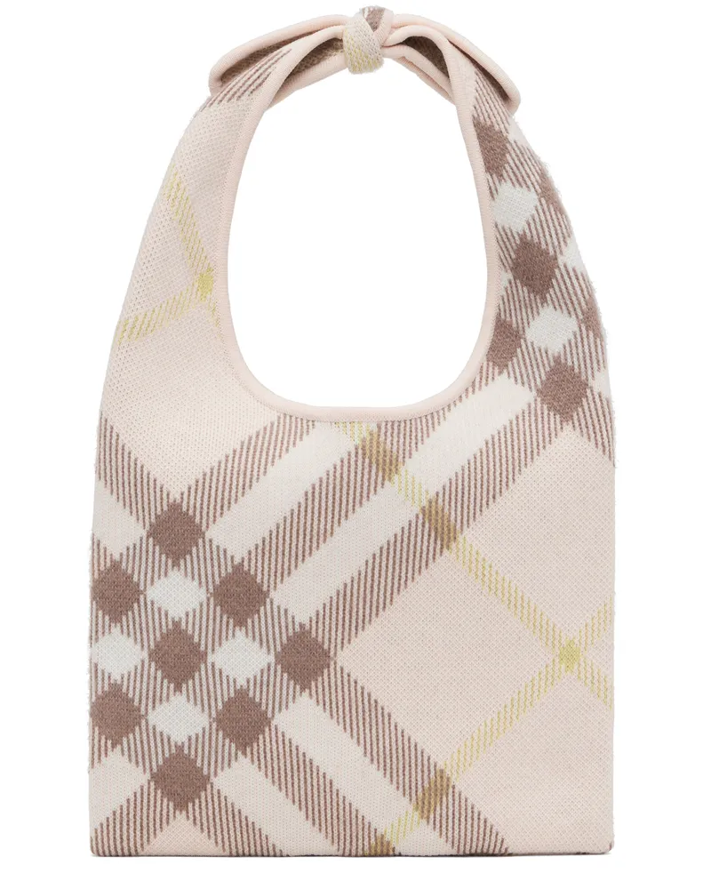 Burberry Kids Pink Check Tie Tote Shell