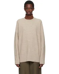 Lauren Manoogian Taupe Oversize Crewneck Sweater Ddust