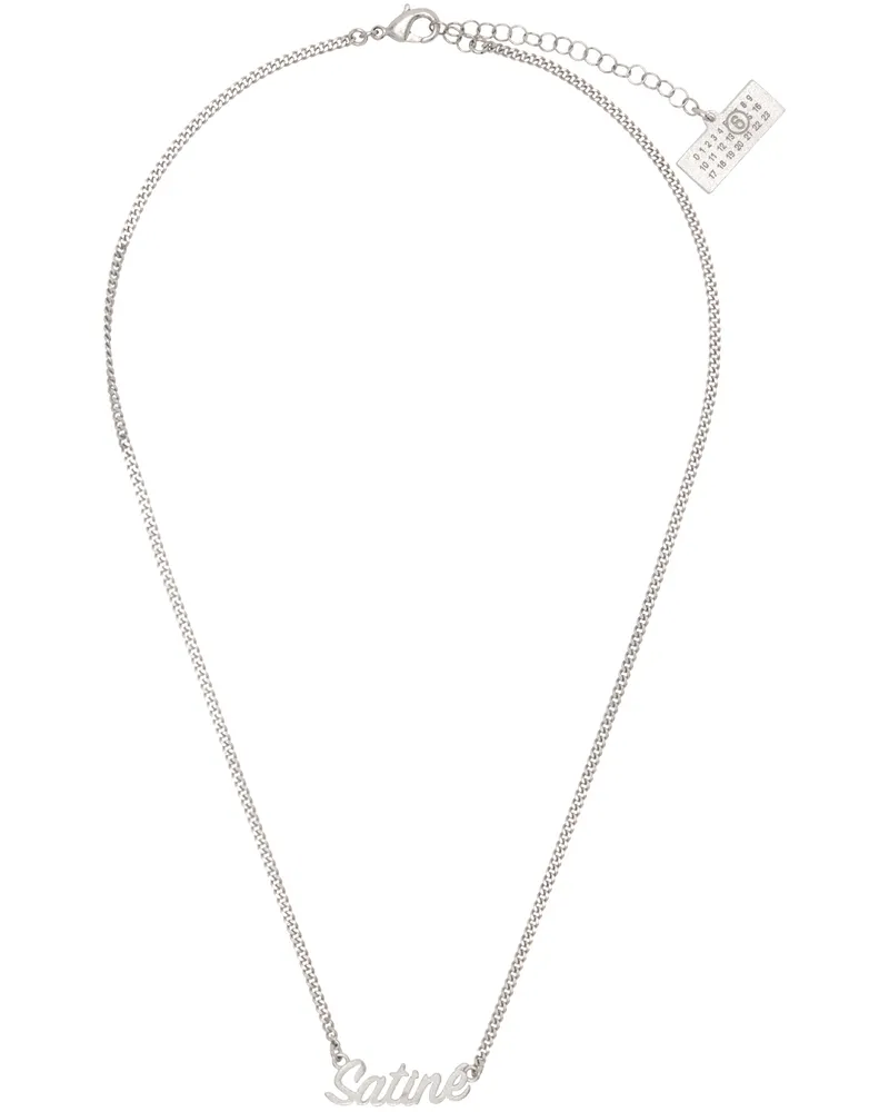 Maison Margiela Silver Brass Minimal Logo Necklace 952
