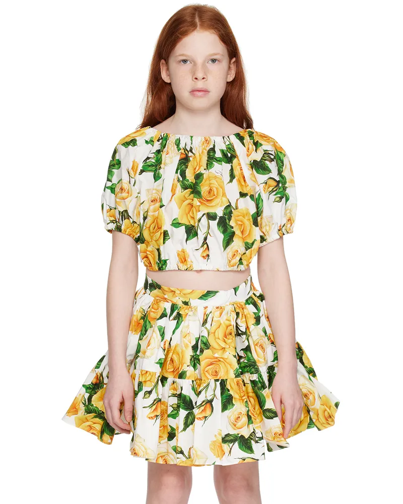 Dolce & Gabbana Kids Yellow Cropped Top Haaa5