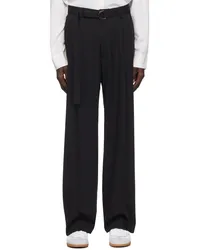 CMMN SWDN Black Omari Double Pleated Trousers Black