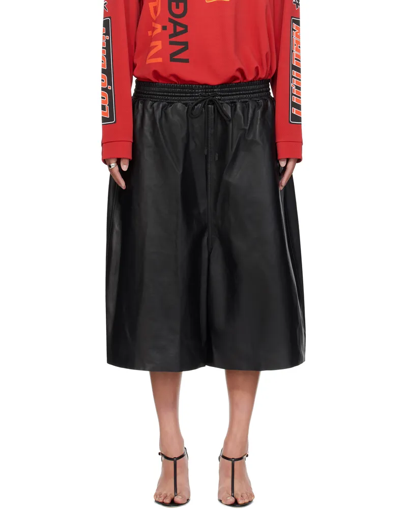 LU'U DAN Black B Ball Leather Pants Black