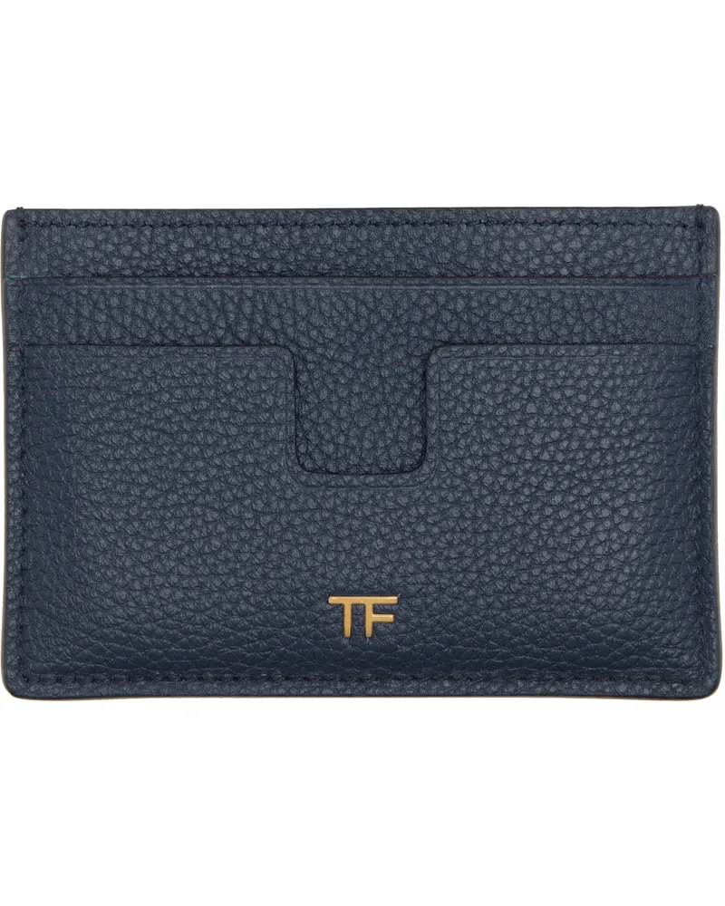 Tom Ford Navy Grain Leather Card Holder 1l087