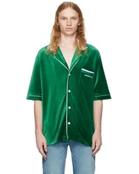 Casablanca Paris Green Velour Shirt Evergreen