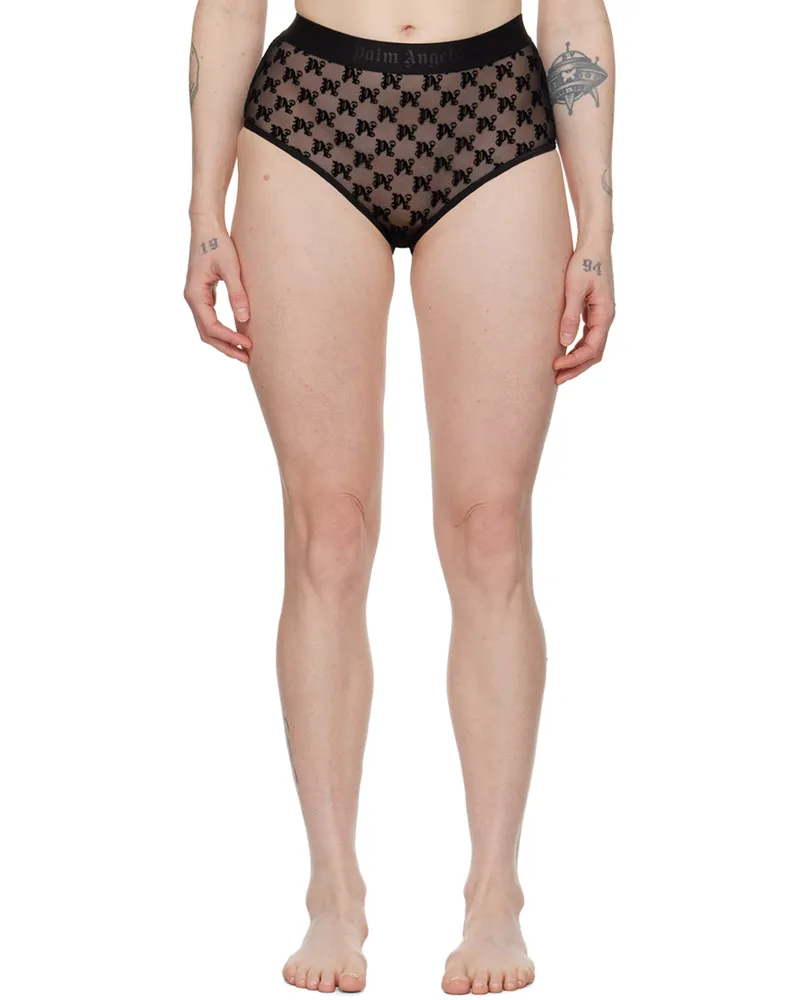 Palm Angels Black Monogram Briefs Black