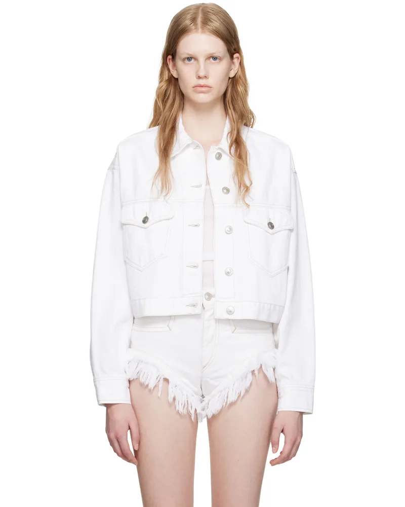 Étoile Isabel Marant White Tadia Denim Jacket White