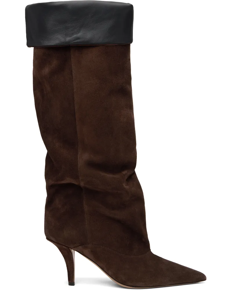 Paris Texas Brown Ines Reverse Midcalf 75 Tall Boots Cioccolato-black