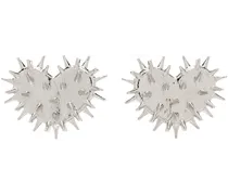 Silver Spiky Heart Earrings