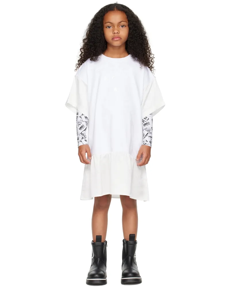 Maison Margiela Kids White Logo Dress M6100