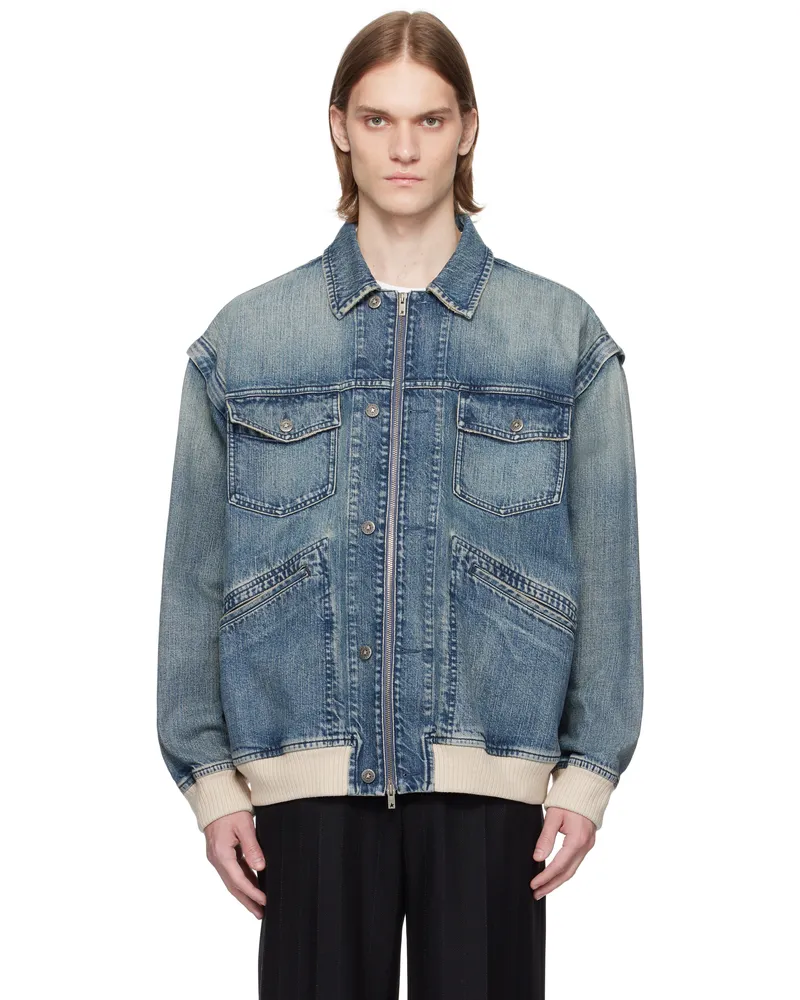 Golden Goose Blue Washed Denim Jacket Blue