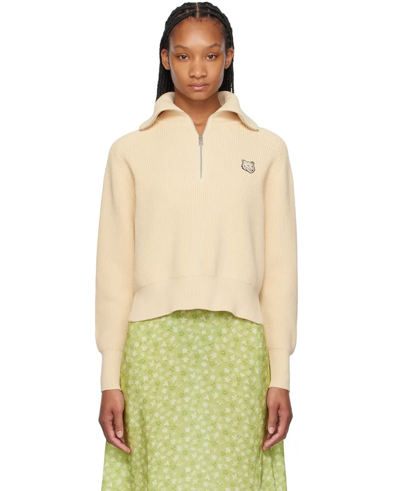 Kitsuné Beige Bold Fox Head Sweater P205