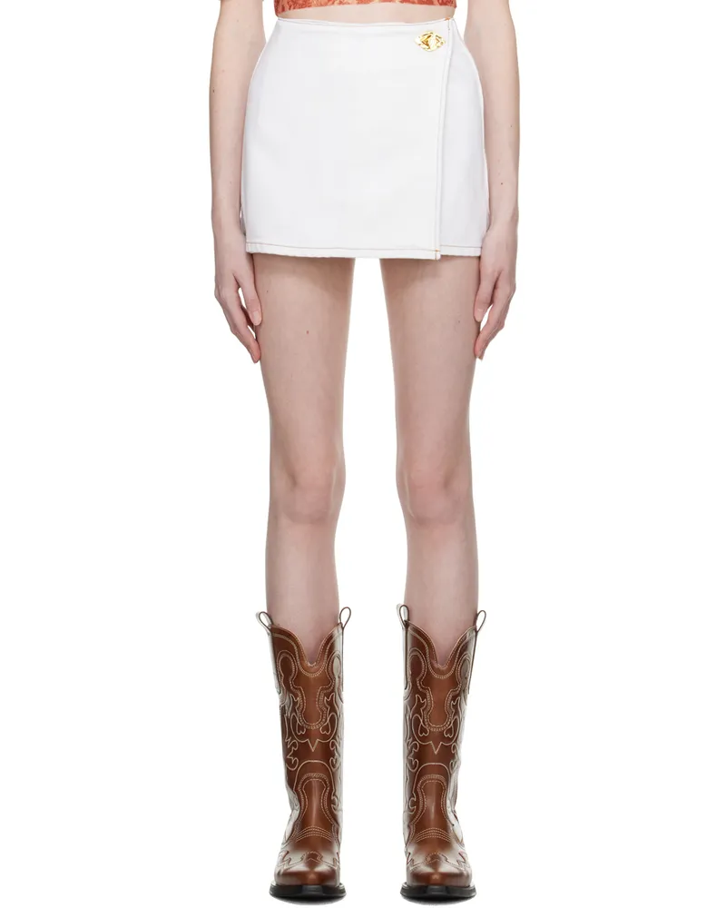 Ganni White Wrap Miniskirt 151