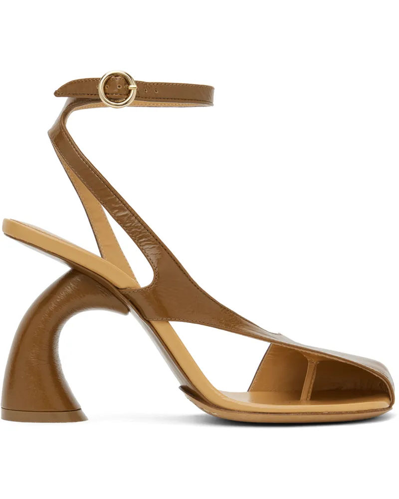 Dries van Noten Brown Cutout Heeled Sandals 712