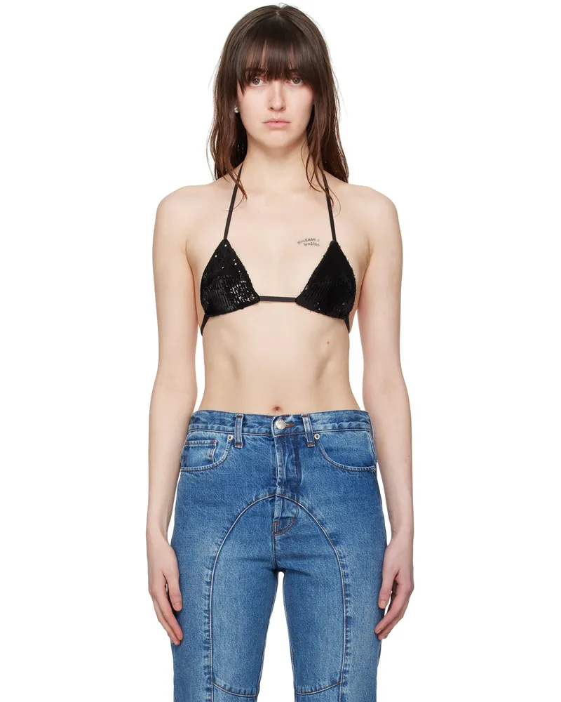 Edward Cuming Black Sequin Bra Black