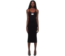 Black Patch Midi Dress