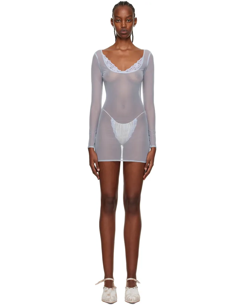 VAILLANT SSENSE Exclusive Blue Sheer Minidress Meshblue