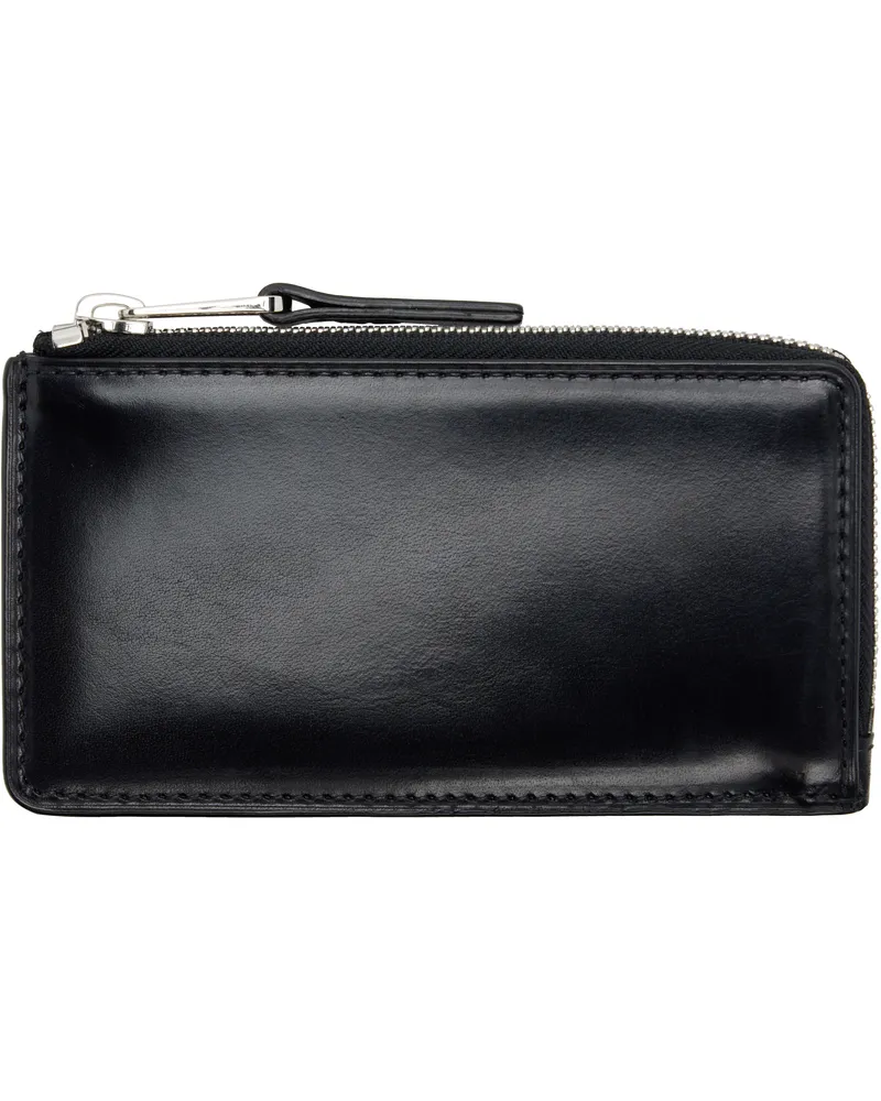 Christophe Lemaire Black Patina Zip Coin Card Holder Bk999