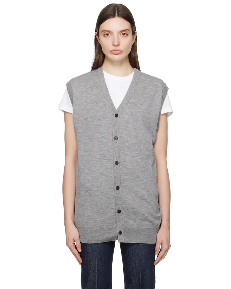 AURALEE Gray Hard Twist Vest Top