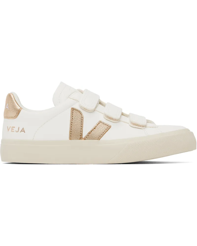 VEJA White & Gold Recife Leather Sneakers Extra-white_platine