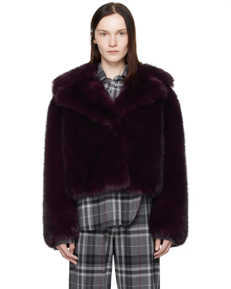 STAND Purple Samara Faux-Fur Jacket 29860