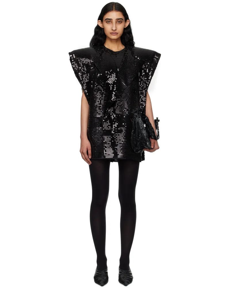 Junya Watanabe Black Sequinned Minidress 1