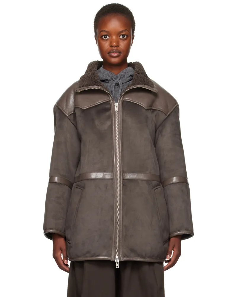 STAND Gray Rylee Faux-Shearling Jacket 80149
