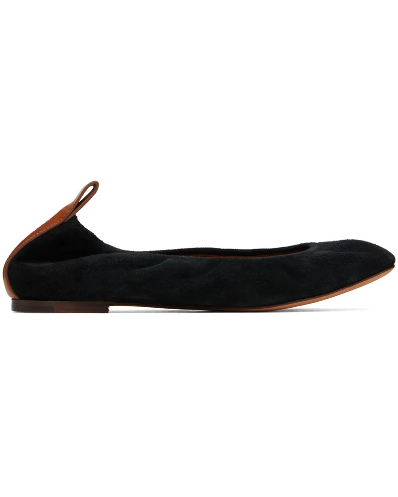 Lanvin Black Suede Ballerina Flats 10