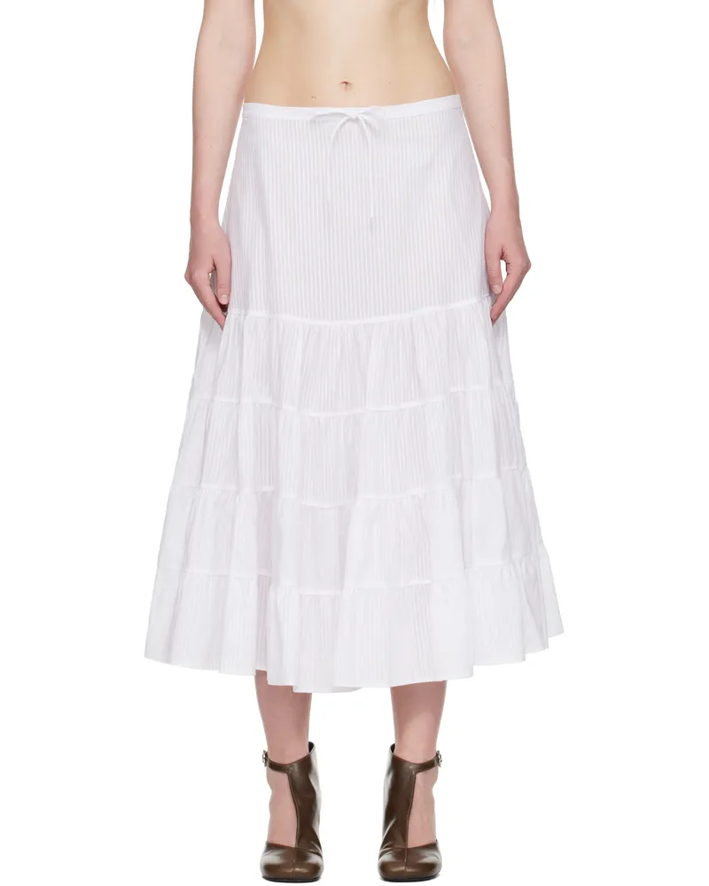 Paloma Wool White Long Etoile Maxi Skirt 0