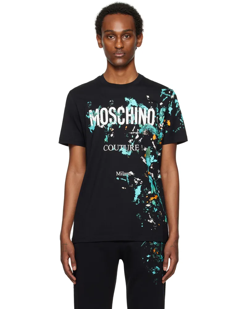 Moschino Black Painted Effect T-Shirt A1555