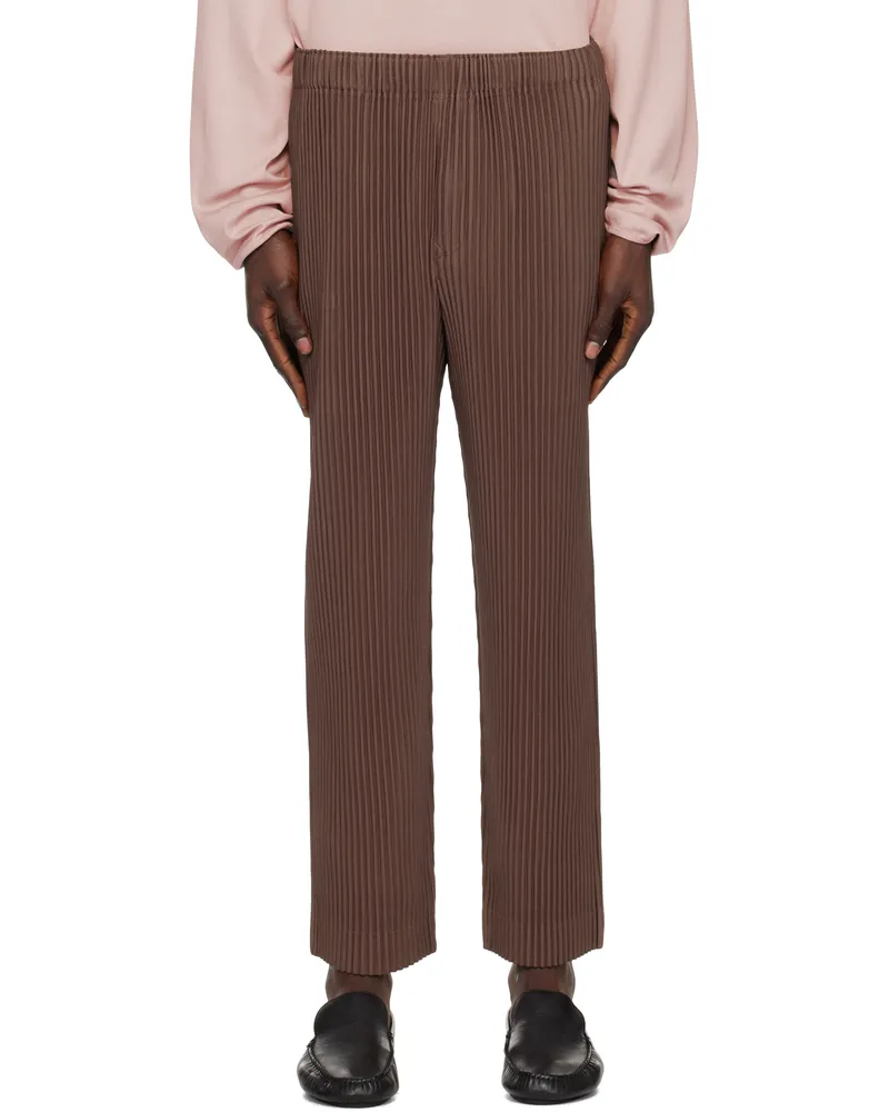 Issey Miyake Brown Monthly Color November Trousers 45-sepia