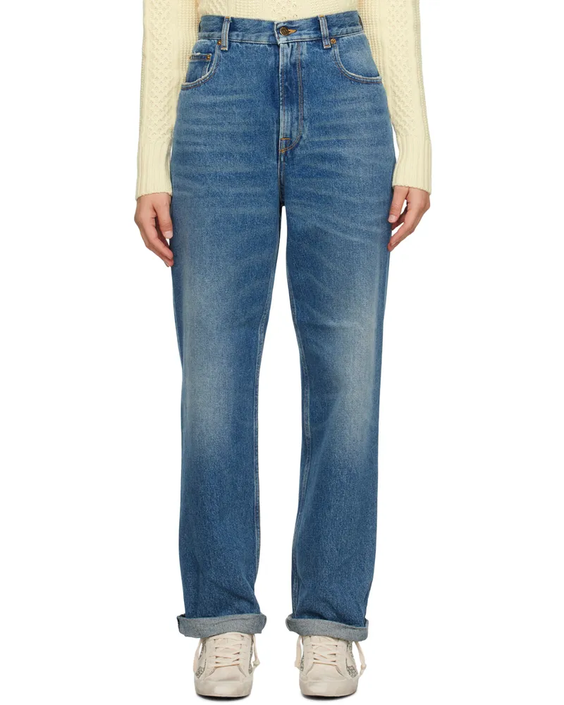 Golden Goose Blue Wide-Leg Jeans 50100