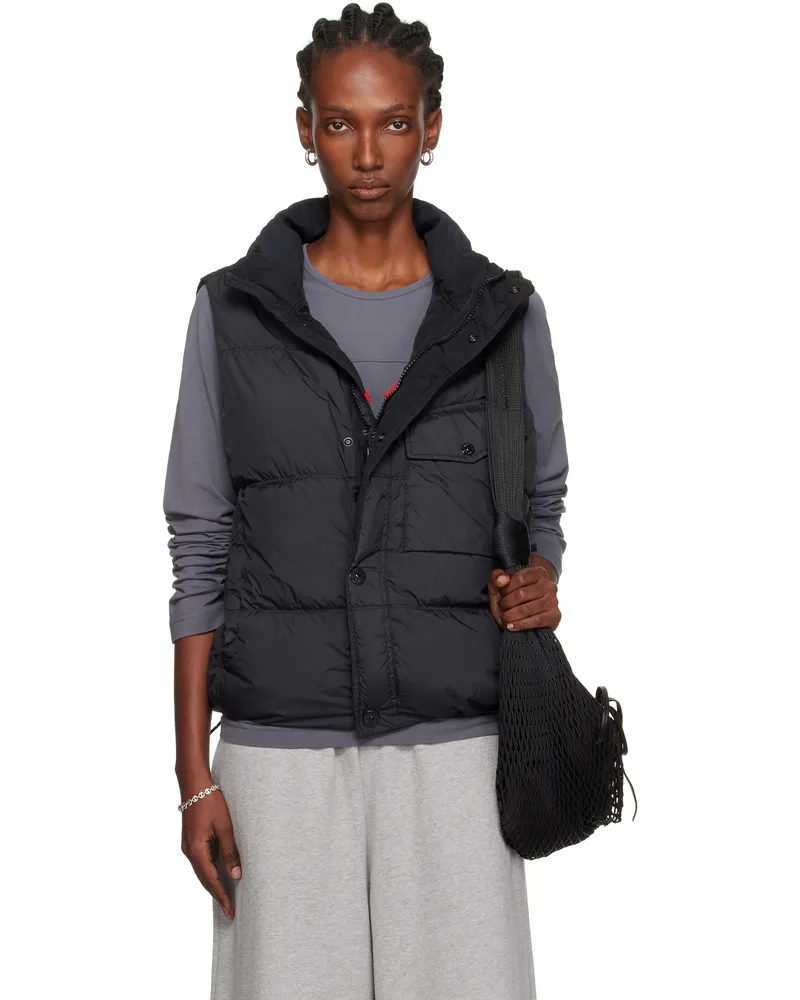 Stone Island Black G100003 Crinkle Reps Recycled Nylon Down Vest V0029