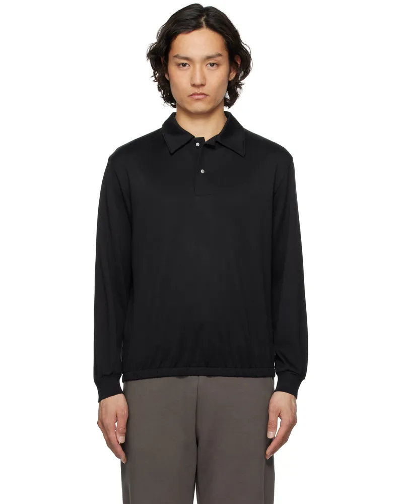 Lady White Co. Black LS Richmond Polo Black
