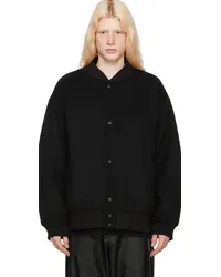 N.HOOLYWOOD Black Drop Shoulder Bomber Jacket Black