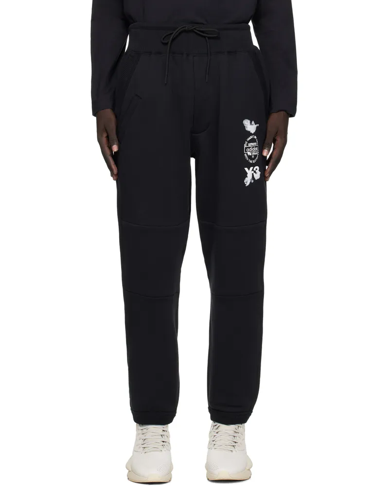 Y-3 Black Cuffed Track Pants Black