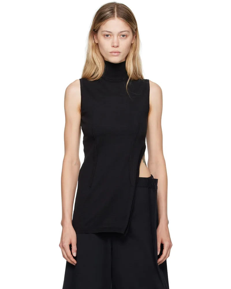 Maison Margiela Black Elongated Tank Top Black