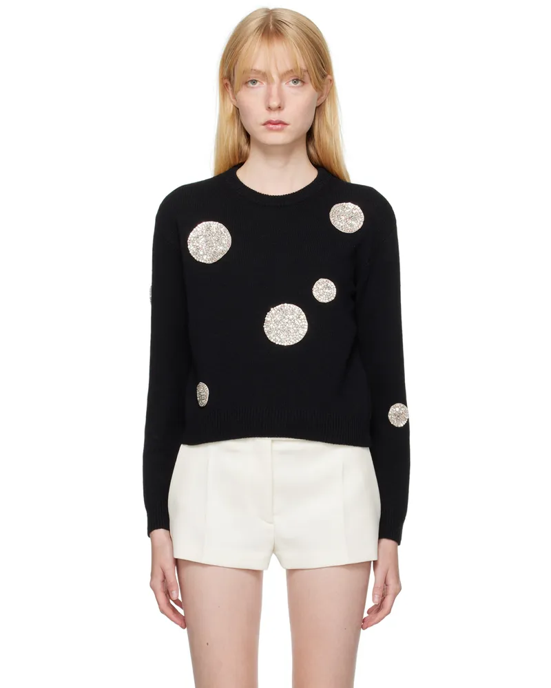 Valentino Garavani Black Appliqué Sweater Qa4