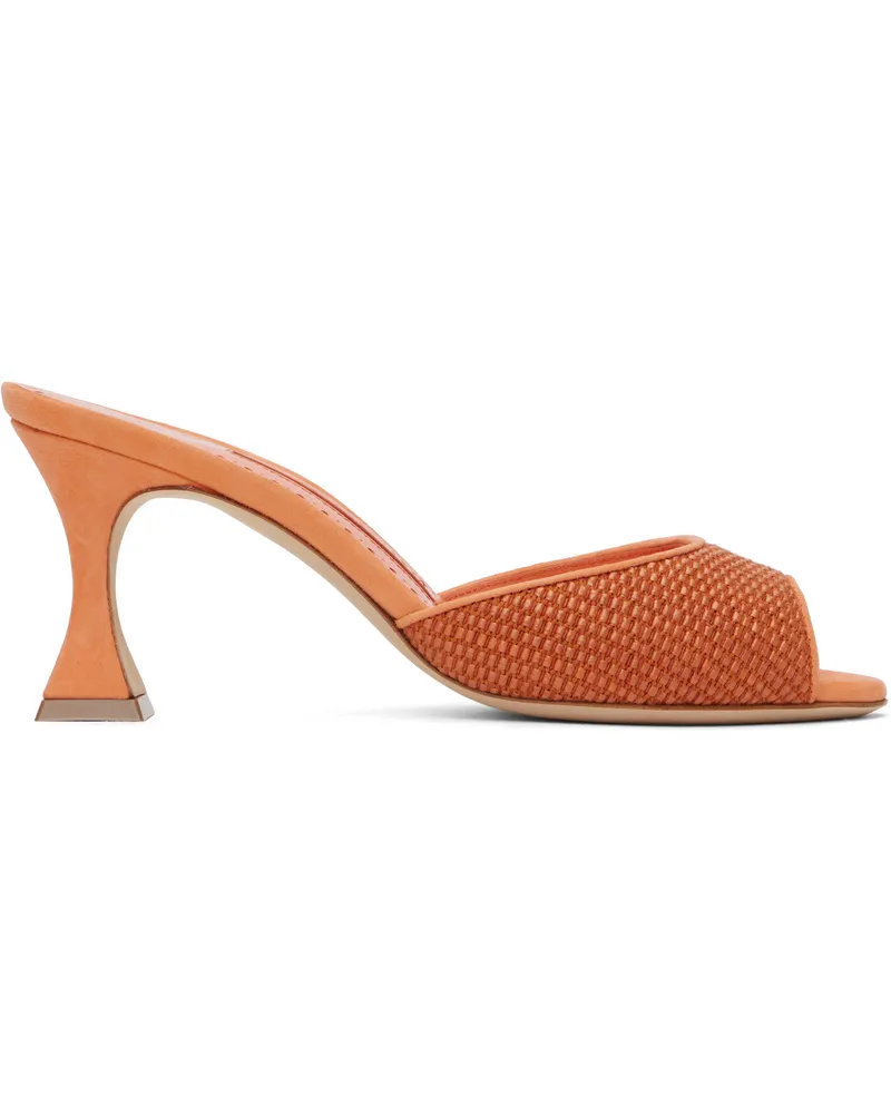 Manolo Blahnik Orange Jadara Heeled Sandals 8246