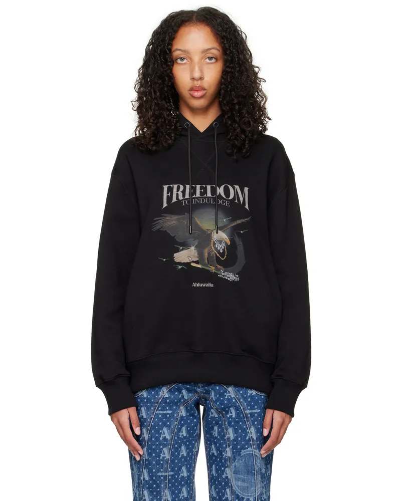 AHLUWALIA Black 'Freedom To Indulge' Hoodie Black