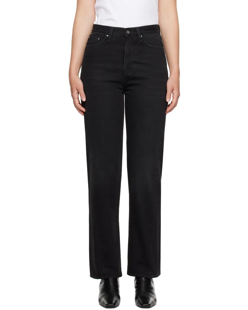 Totême Black Twisted Seam Jeans 230