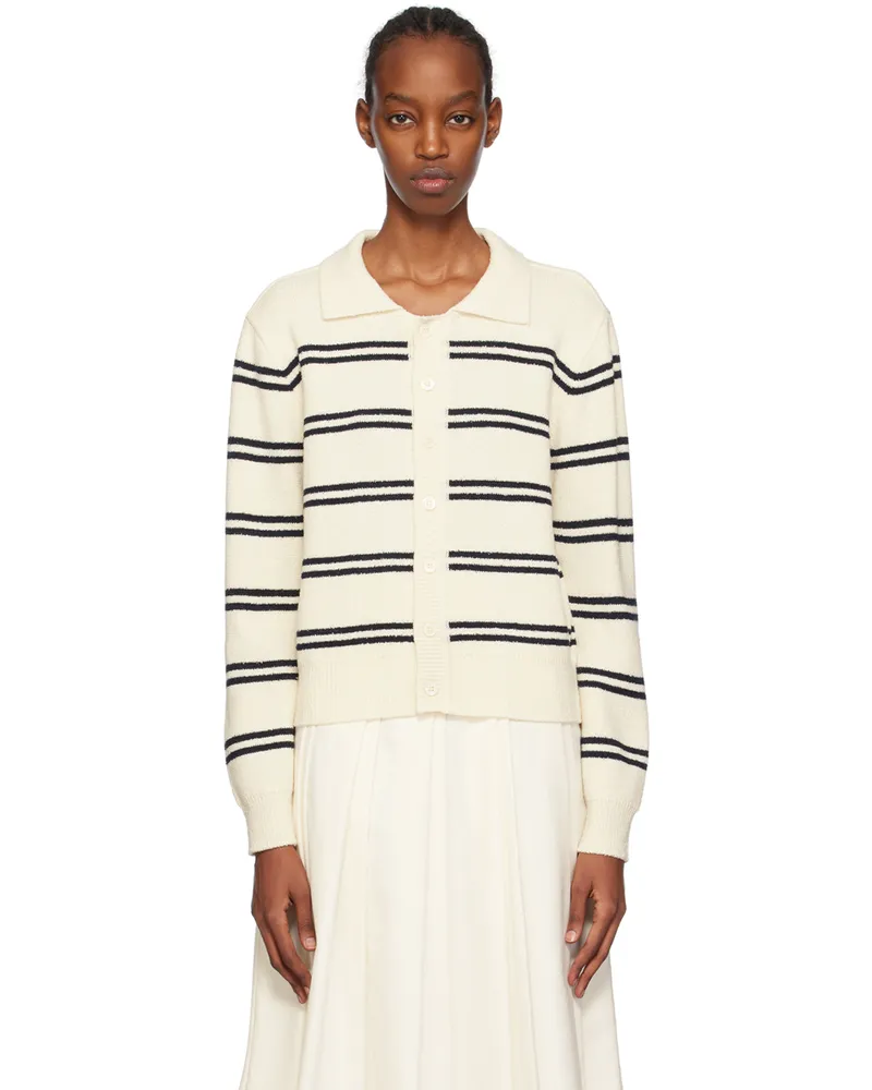 Dunst White Open Collar Cardigan Cream