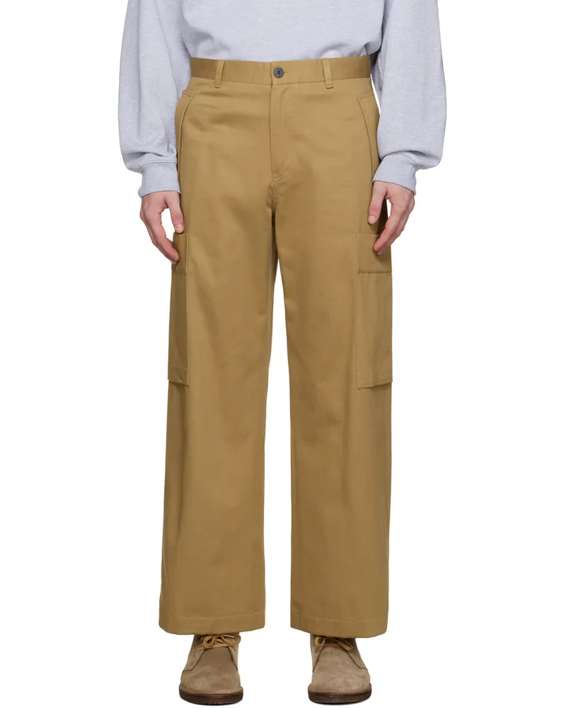 SOLID HOMME Tan Side Pocket Cargo Pants 456e