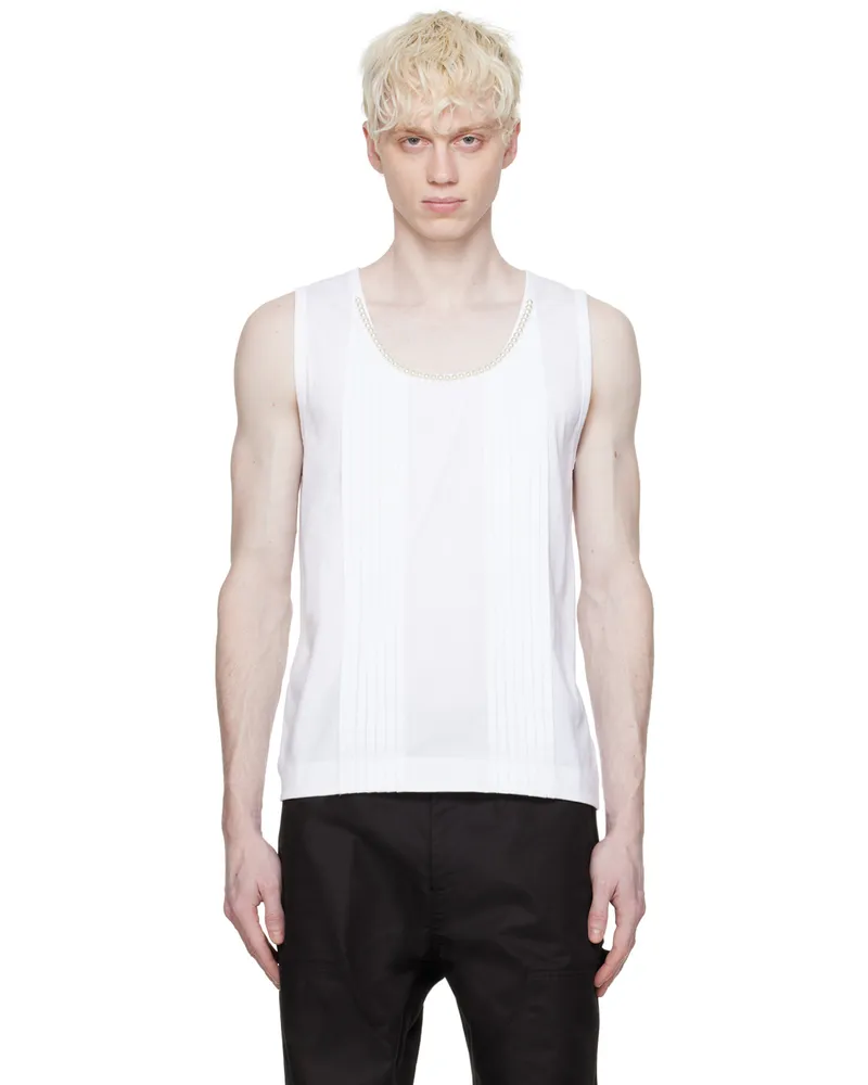 Simone Rocha White Pleated Tank Top White
