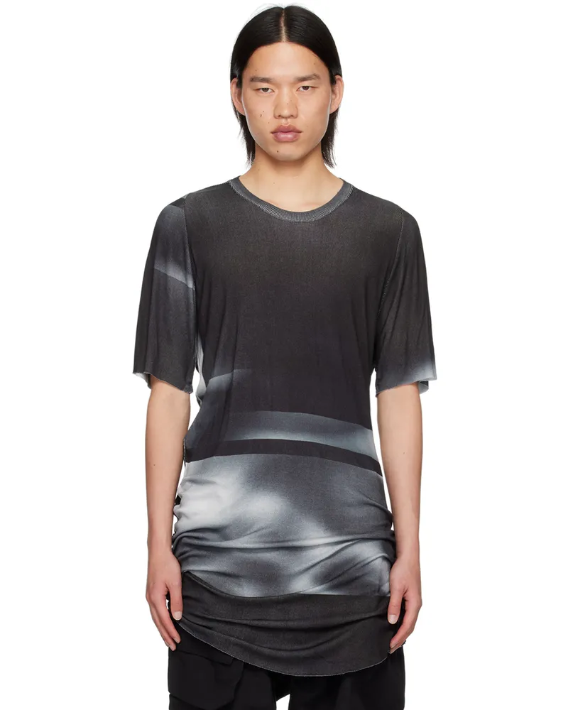 Julius Black Printed T-Shirt Black
