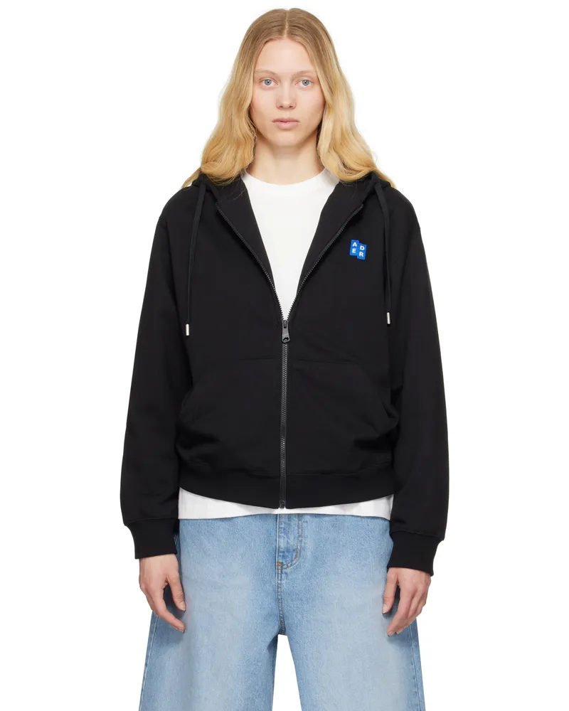 Adererror Black Sig; TRS Tag 01 Zip-Up Hoodie Noir