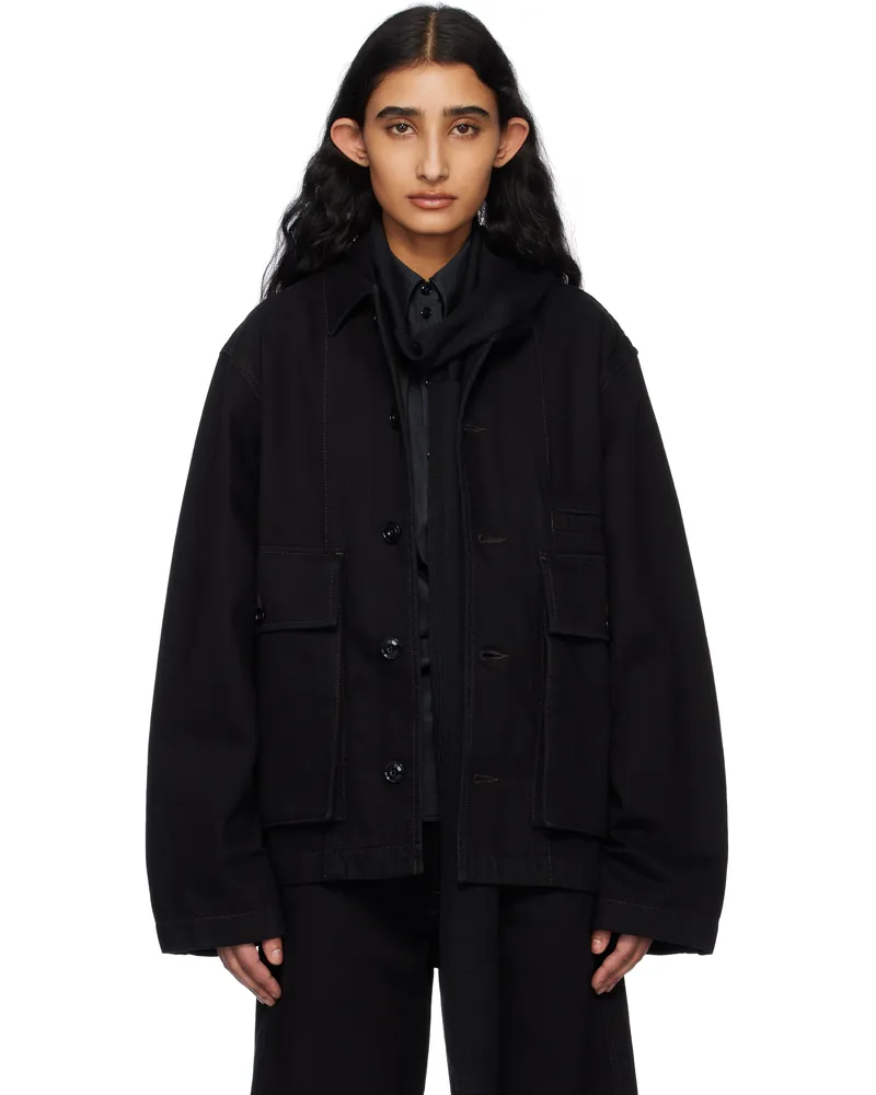 Christophe Lemaire Black Boxy Denim Jacket Bk999