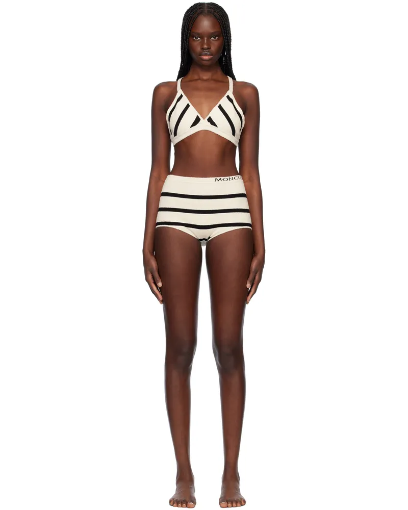 Moncler Off-White & Black Knit Bikini P90