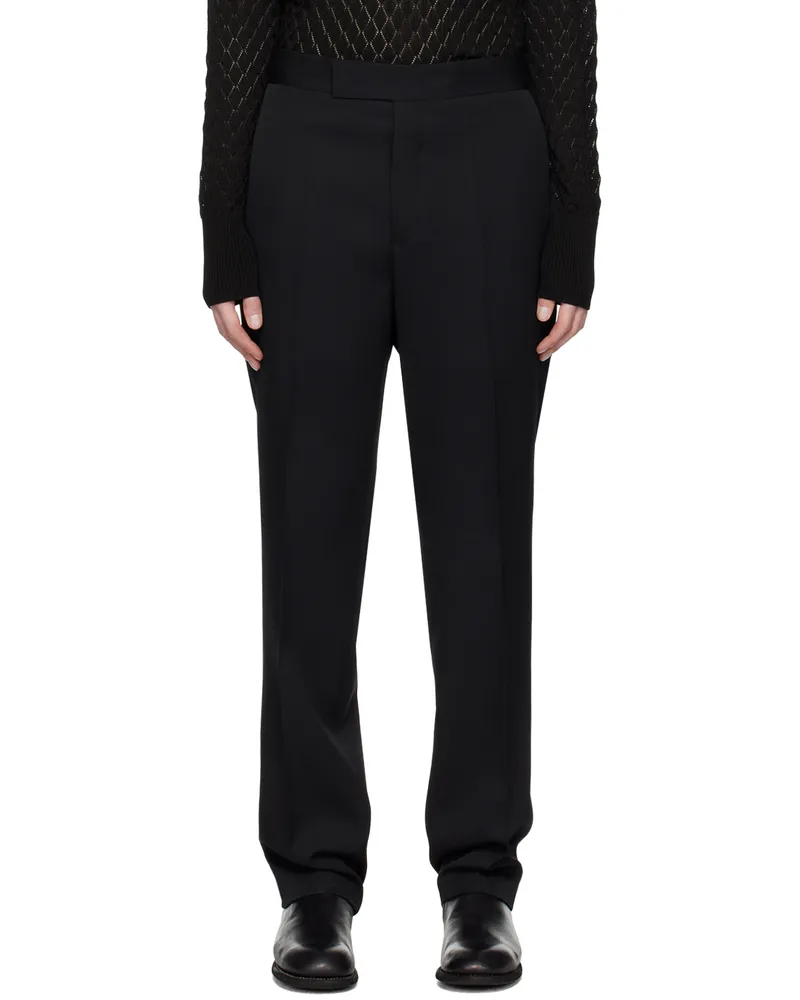 Sapio Black Button Tab Trousers Black