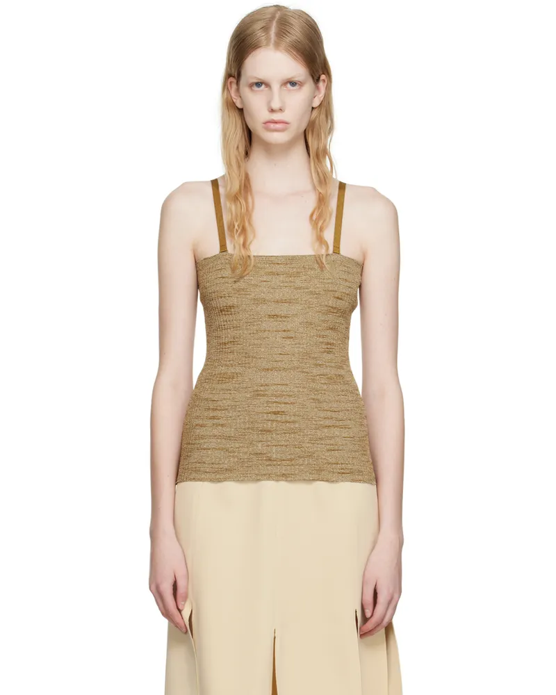 Maiden Name Tan Mia Tank Top Space